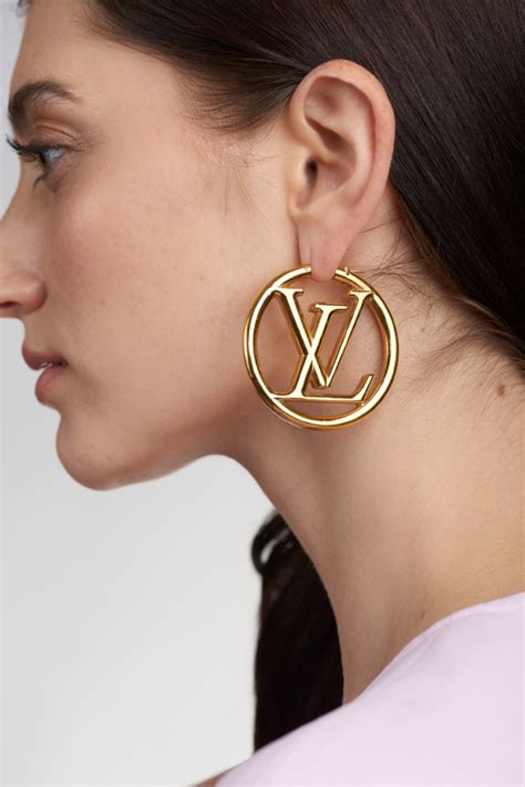 lv louise hoops|louis vuitton hoop earrings.